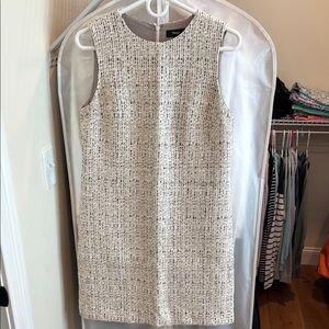 Theory Black and White Tweed Mini Dress